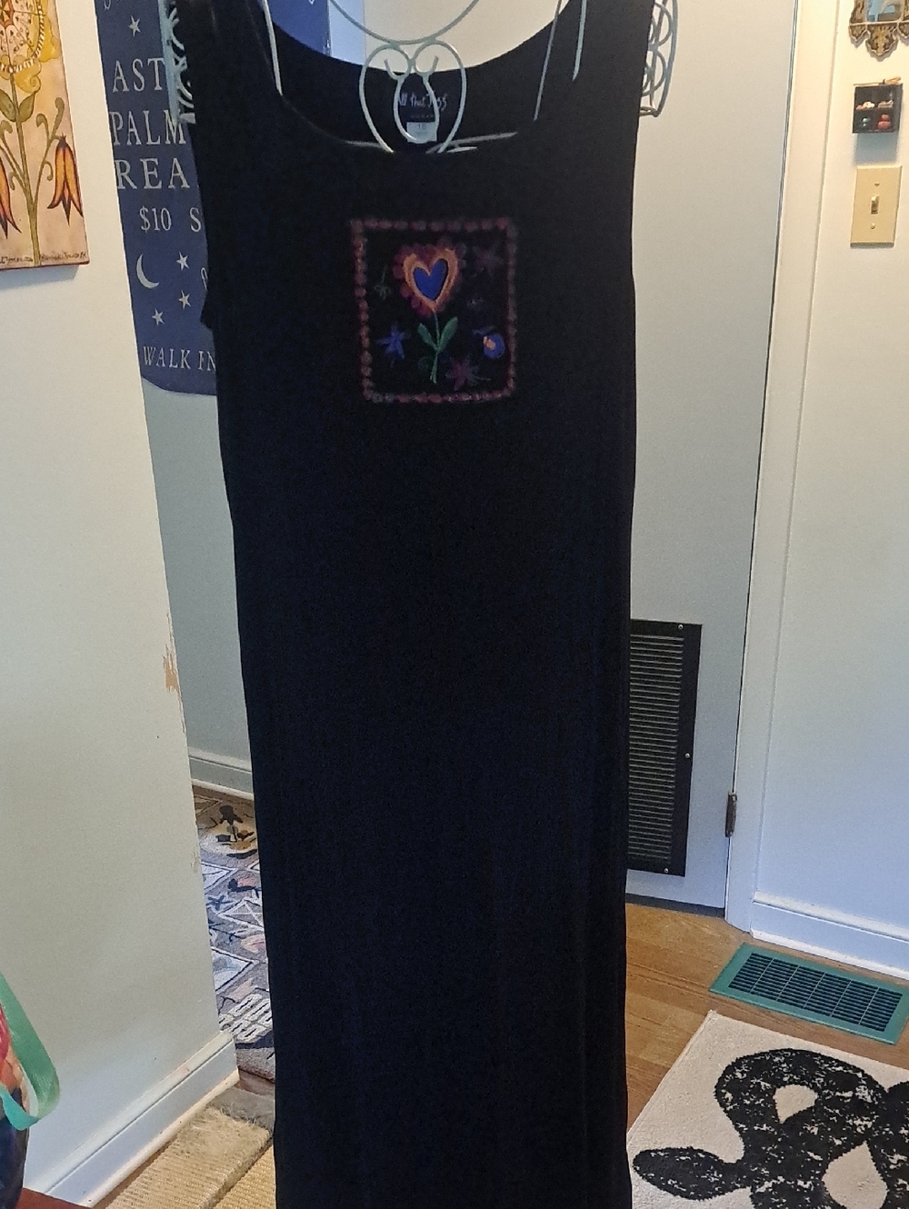 90s Vintage Black Graphic All That Jazz Sleevless Maxi Dress Size 16